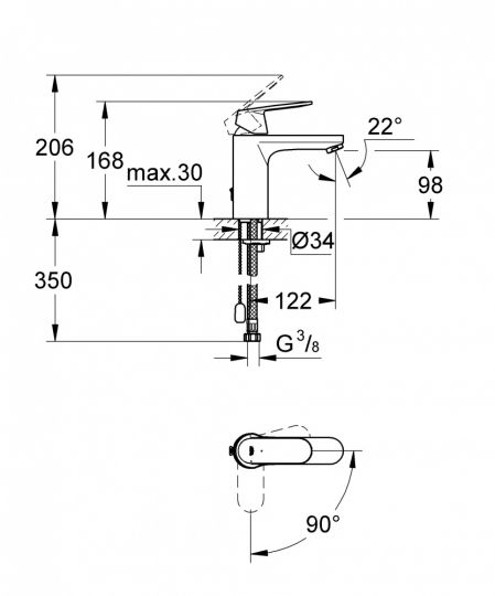 Смеситель Grohe Eurosmart Cosmopolitan для раковины 2339700E ФОТО