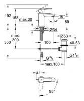 Смеситель Grohe Eurostyle Cosmopolitan для раковины 2338720E схема 2