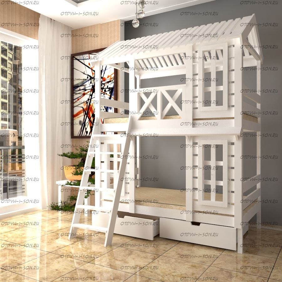 Кровать двухъярусная Домик Felicia №2