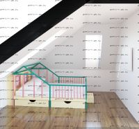 Кровать Домик угловой Butterfly Мансарда №4