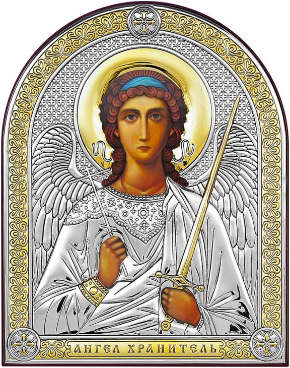 Серебряная икона Ангел Хранитель (Италия)