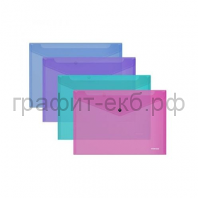 Конверт А5+ на кнопке ErichKrause Glossy Vivid полупрозрачный 47121