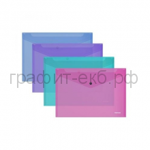 Конверт А5+ на кнопке ErichKrause Glossy Vivid полупрозрачный 47121