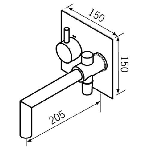 Смеситель Jado Geometry для ванны F1336AA схема 2