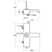 Смеситель Jado Glance для ванны A5340AA схема 3