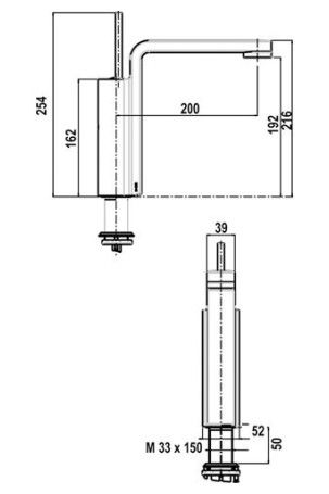 Смеситель Jado Glance для раковины H3136AA схема 2