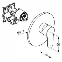 Kludi Objekta смеситель для душа 326550575 схема 2