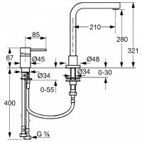 Kludi L-Ine смеситель для кухни 428540577 схема 2
