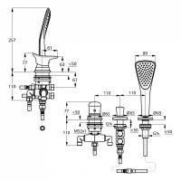 Смеситель Kludi Ambienta для ванны и душа 534480575 схема 2