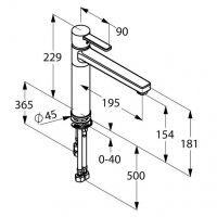 Смеситель Kludi Zenta для кухни 389790575 схема 2