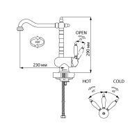 Смеситель Omoikiri Kyoto для кухни OKY-AC-35 схема 3