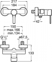 Смеситель Roca Targa для душа 5A2160C00 схема 2