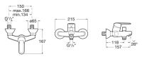 Смеситель Roca Victoria-N для ванны и душа 7.5A02.2.5C0.0 схема 2