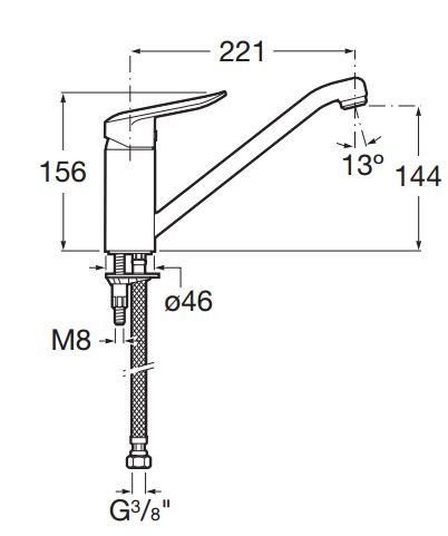 Смеситель Roca Logica для кухни 5A8727COO схема 2