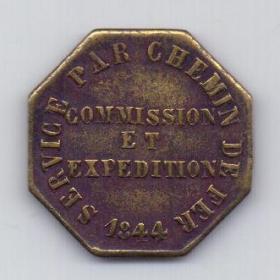 жетон 1844 года XF Льеж Бельгия