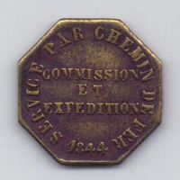 жетон 1844 года XF Льеж Бельгия