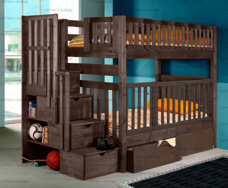 Кровать двухъярусная Малинка Артек №23 (с высокими верхними бортиками)