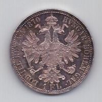 1 флорин 1870 года UNC Редкий год Австрия