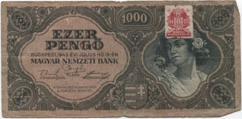 1000 пенго 1945 года Венгрия