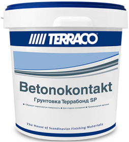 Грунтовка Адгезионная Terraco Terrabond SP 20кг Белая, Наполненная Мелкой Фракцией Песка для Штукатурок / Террако Террабонд СП