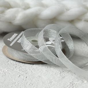 Лента с люрексом 12 мм, серебряная