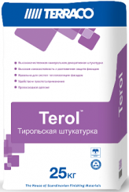 Декоративная Штукатурка Короед Terraco Terol Decor 25кг Серая, Минеральная, Зерно 2.0мм / Террако Терол Декор