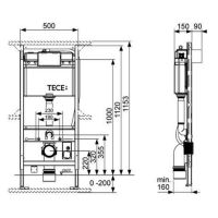 TECE для унитаза TOTO Neorest 9300044 Высота 112 см схема 1