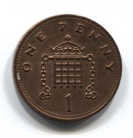1 пенни 1990 года Великобритания