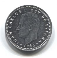 1 песета 1985 года Испания