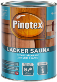 Лак для Бани и Сауны Pinotex Lacker Sauna 20 1л Термостойкий до 120°С / Пинотекс Лакер Сауна