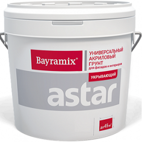 Грунт-Краска Bayramix Astar 15кг Укрывающий, Универсальный, Белый для Внутренних и Наружных Работ / Байрамик Астар