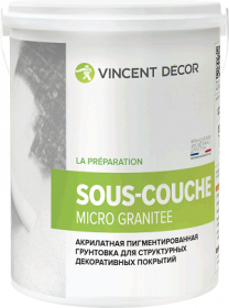 Грунтовка Vincent Decor Sous Couche Micro Granitee 4кг для Структурных Покрытий Акрилатная, Пигментированная / Винсент Со Куш Микро Гранит*