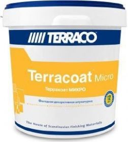 Декоративная Штукатурка Шуба Terraco Terracoat Micro 25кг Белая, Фасадная, Рельефная с Микро Текстурой / Террако Терракоат Микро