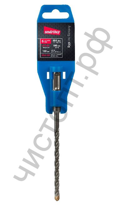 Бур по бетону 6х100х160, HRC>45, SDS-plus твердосп.нак, HRA>89 Smartbuy tools (SBT-HD-6-160-100)/200