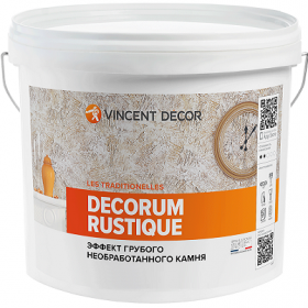 Декоративная Штукатурка Vincent Decor Decorum Rustique 14кг c Эффектом Грубого Необработанного Камня / Винсент Декорум Рустик