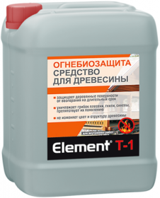 Огнебиозащита для Древесины Alpa Element T-1 10л Бесцветная для Внутренних и Наружных Работ