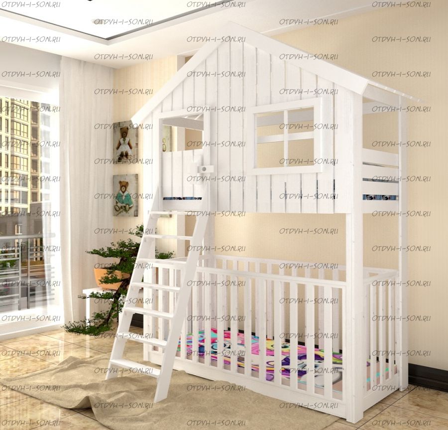 Кровать двухъярусная Домик Roof №33Y