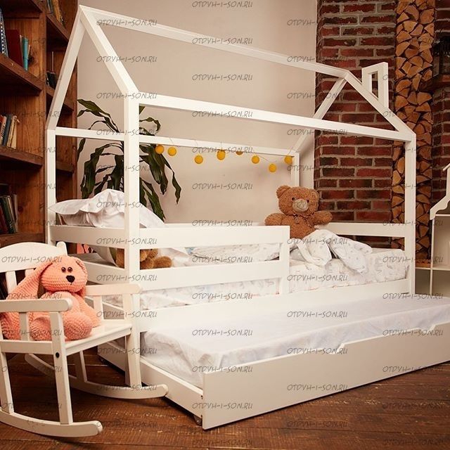 Кровать двухъярусная Домик выкатная Simple №10