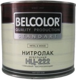 Лак НЦ-222 Belcolor 0.7кг Быстросохнущий, Глянцевый, Бесцветный / Белкалор