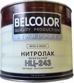 Лак Мебельный НЦ-243 Belcolor 0.7кг Матовый, Быстросохнущий / Белкалор