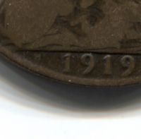 1 пенни 1919 года Н Великобритания, редкий тип