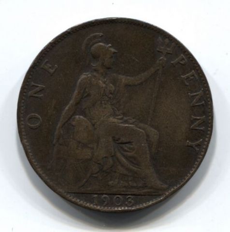 1 пенни 1903 года Великобритания XF-