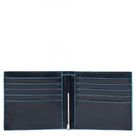 Кожаный зажим для купюр Piquadro PU1666B2/BLU2 горизонтальное синее