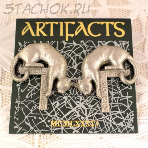 Серьги "Кошечка у пьедестала" (JJ США)