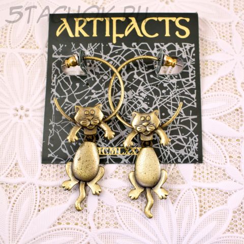 Серьги "Котики на колечках" (JJ США)