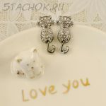 Серьги-гвоздики "Котейки" (США)