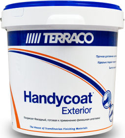 Шпатлевка Фасадная Крупнозернистая 25кг Terraco Handycoat Exterior Coarse Полимерная, Быстросохнущая / Террако