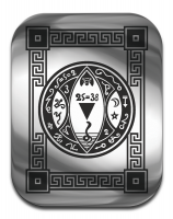 Магическая карта "Пентакль, дающий контроль над денежными потоками",  сталь с покрытием