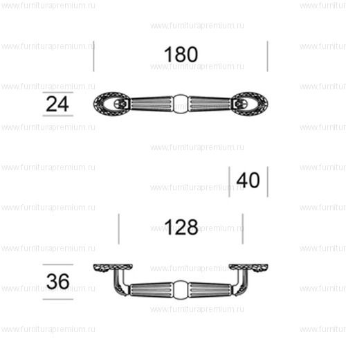Мебельная ручка-скоба Salice Paolo Urbino 1934