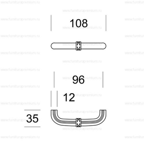 Мебельная ручка-скоба Salice Paolo Versailles 1937